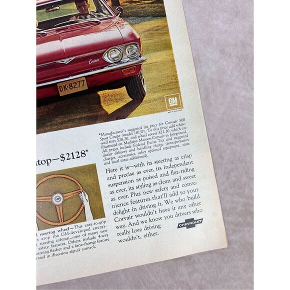 Vintage 1967 Chevrolet CHEVY 500 Sport Coupe CORVAIR Paper Print Advertisement A - Picture 3 of 6